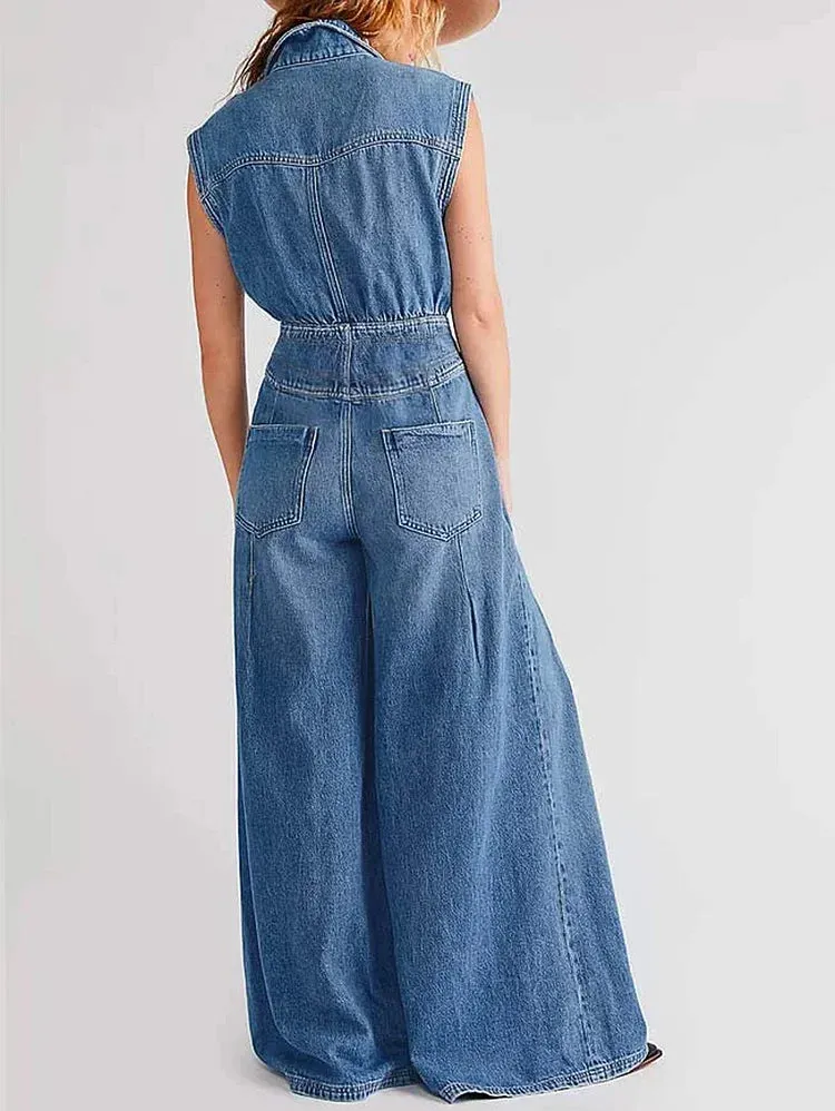 Addie Raye Denim Jumpsuit