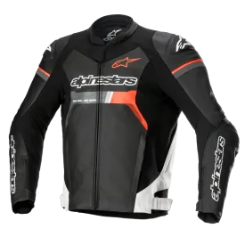 ALPINESTARS GP FORCE LEATHER AIRFLO JACKET - BLACK/WHITE/RED FLURO