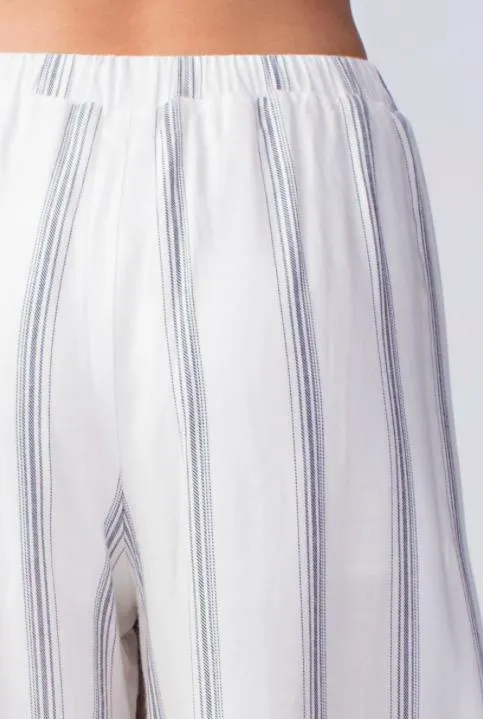 Amelia White Striped Drawstring Pants