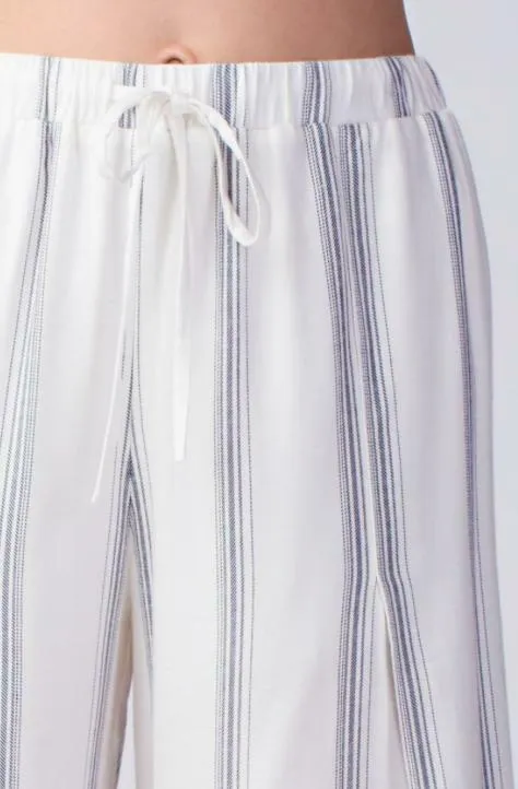 Amelia White Striped Drawstring Pants