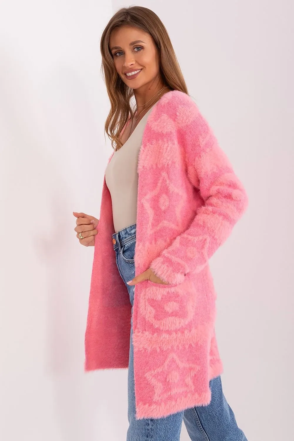 A.T. Soft Textured Open Cardigan-model 189218