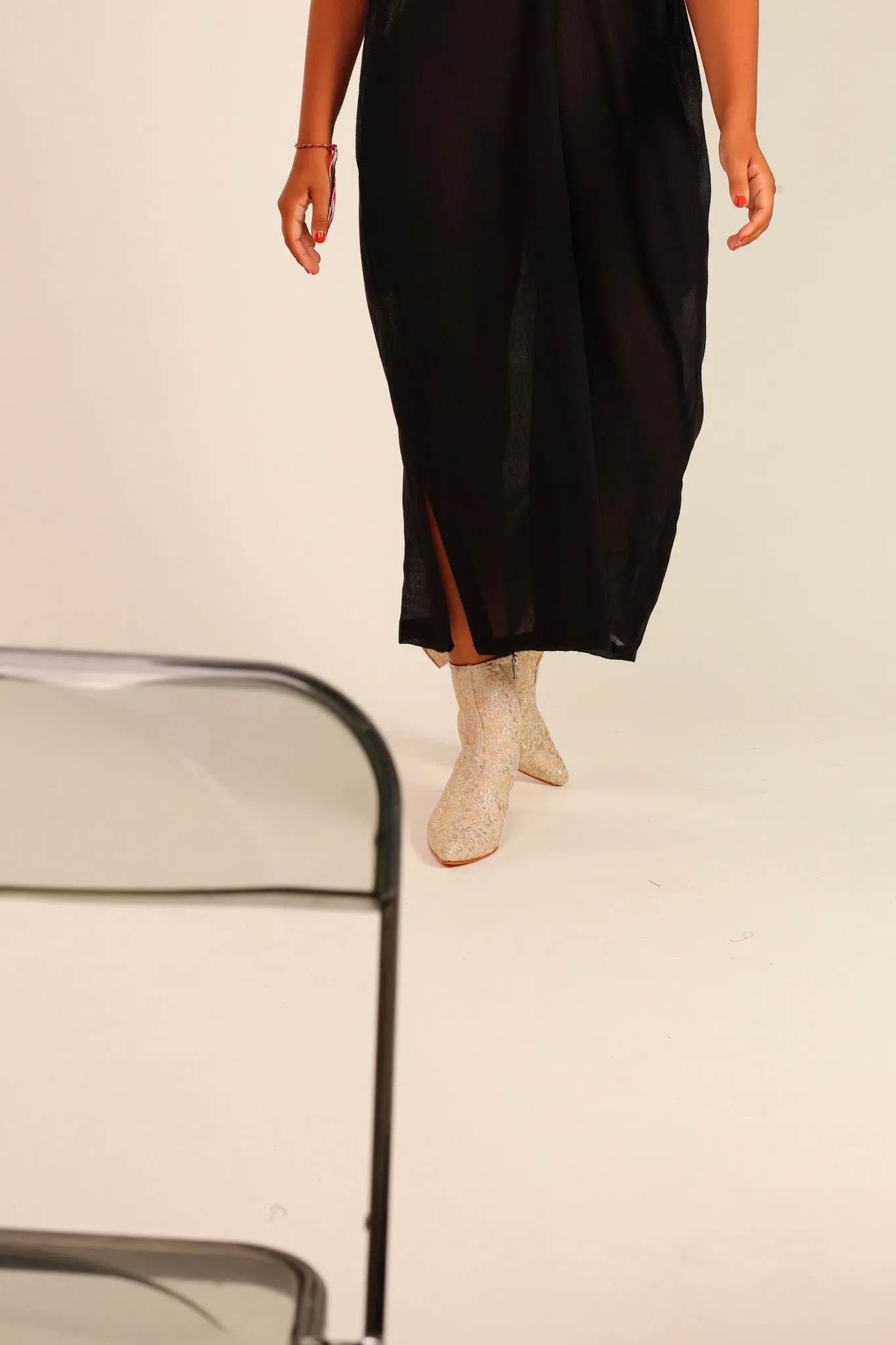 BLACK COTTON HOODIE DRESS SHARA