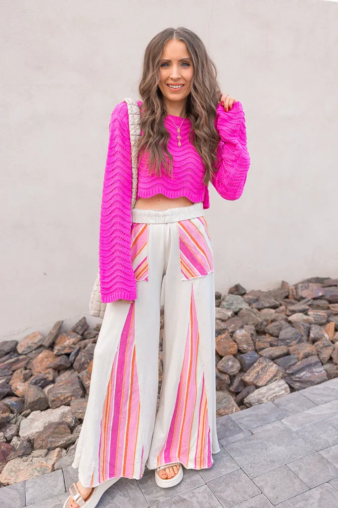 Boho Breeze Striped Wide-Leg Pants