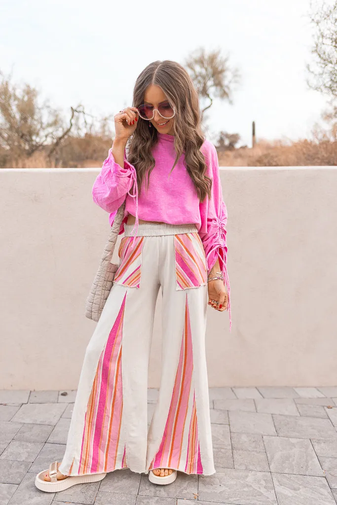 Boho Breeze Striped Wide-Leg Pants
