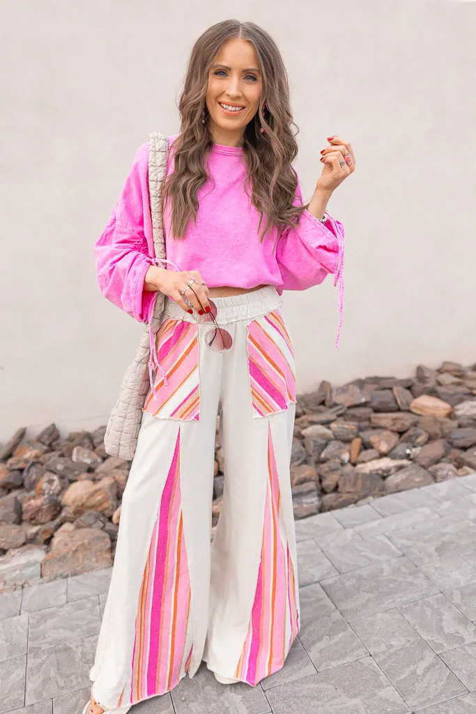 Boho Breeze Striped Wide-Leg Pants