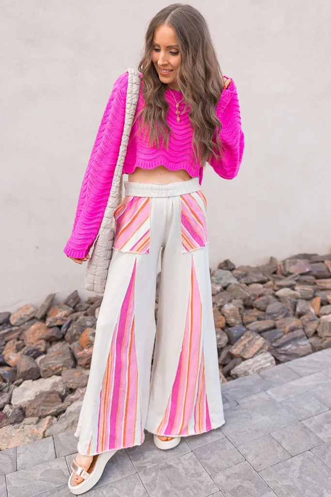 Boho Breeze Striped Wide-Leg Pants