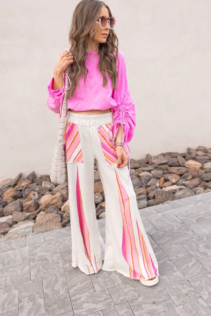 Boho Breeze Striped Wide-Leg Pants