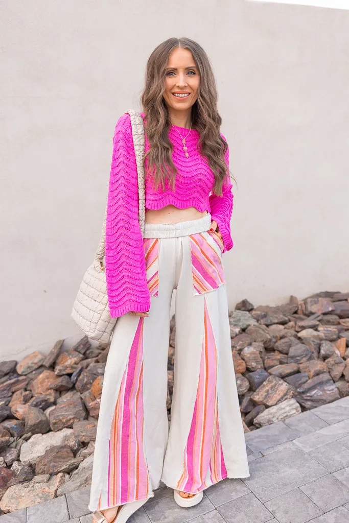Boho Breeze Striped Wide-Leg Pants