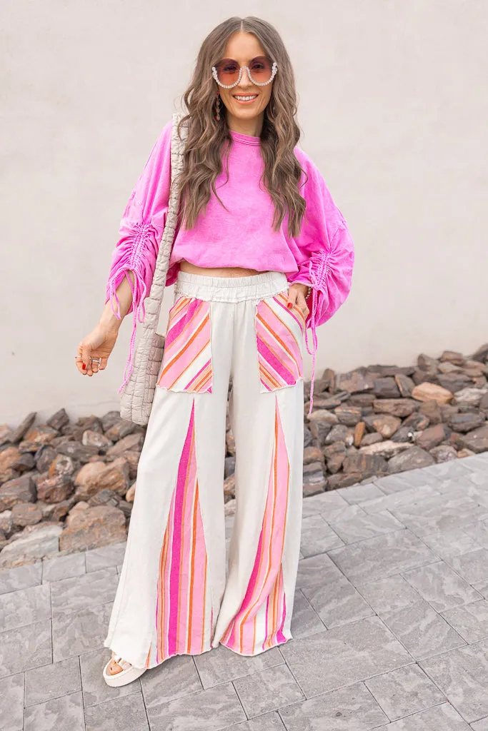 Boho Breeze Striped Wide-Leg Pants