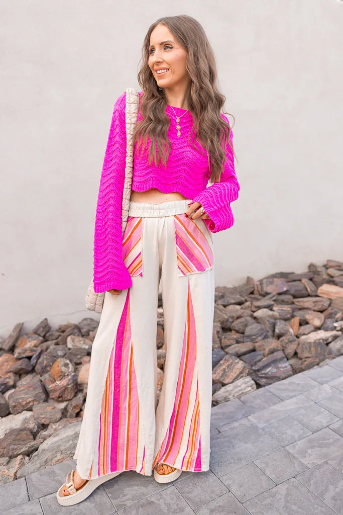 Boho Breeze Striped Wide-Leg Pants