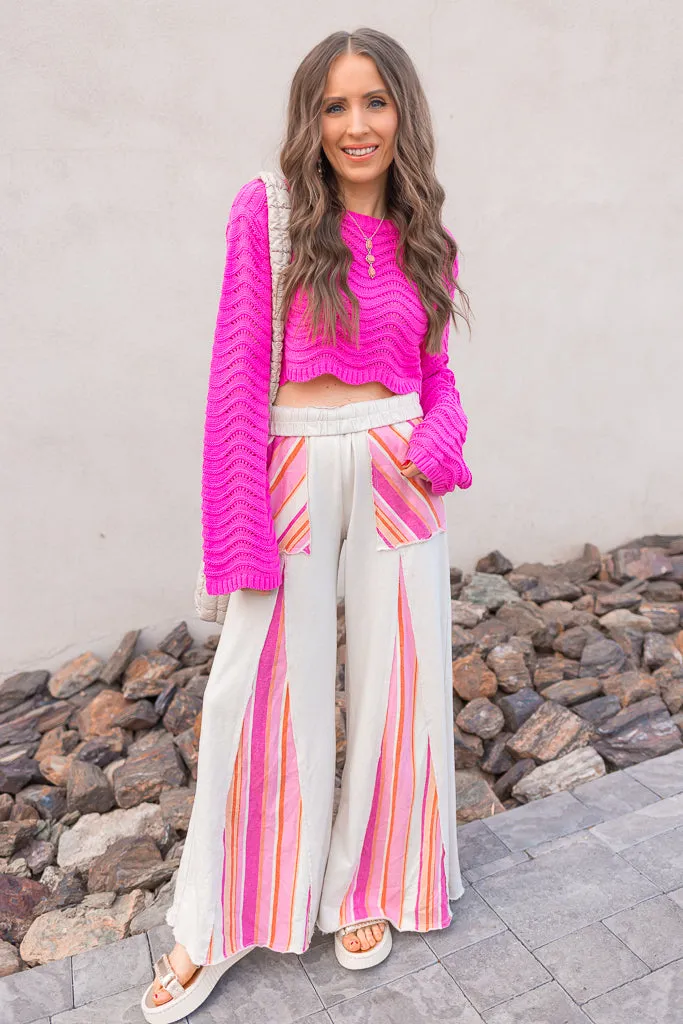 Boho Breeze Striped Wide-Leg Pants