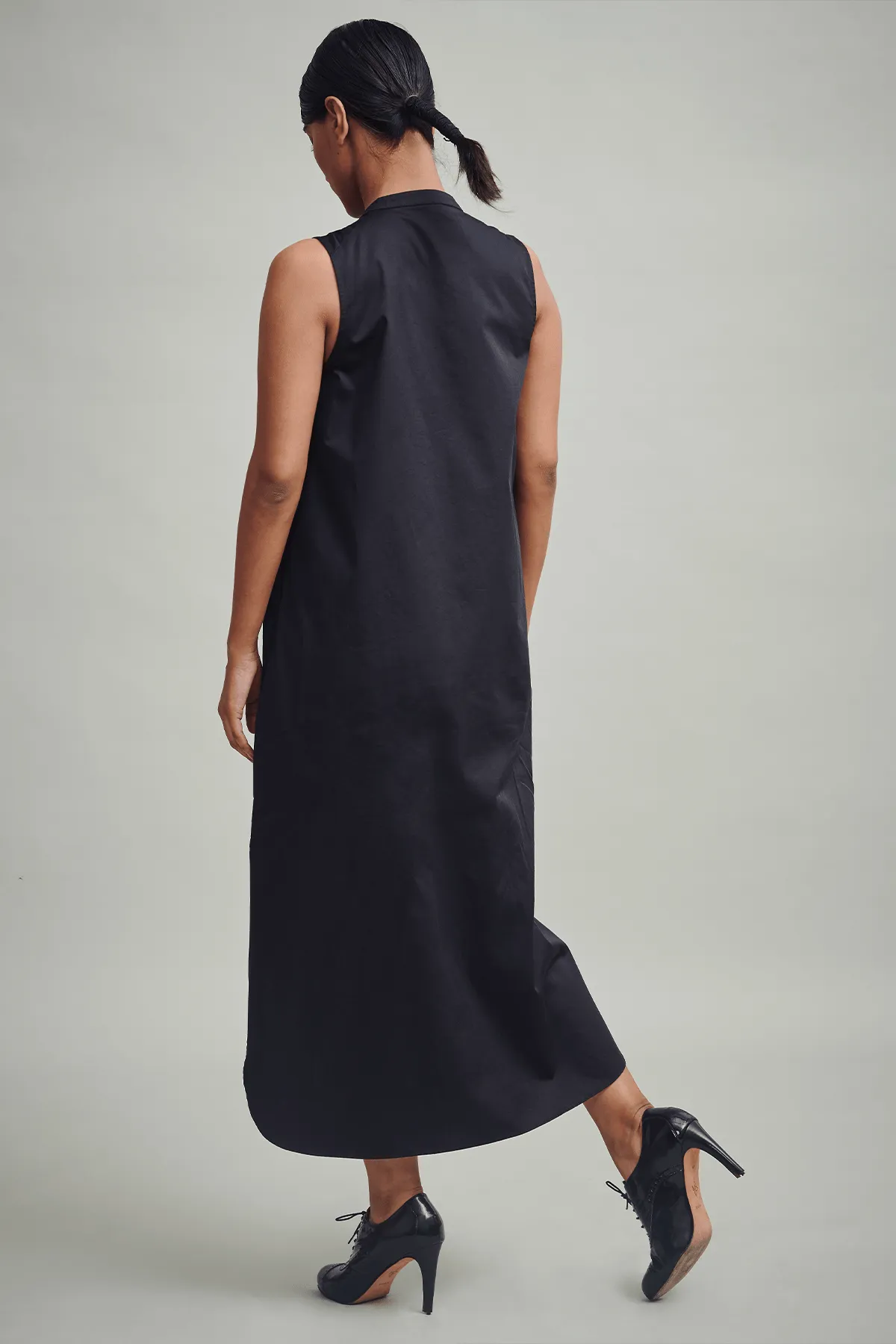 Button Pleat Midi