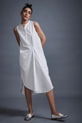 Button Pleat Midi