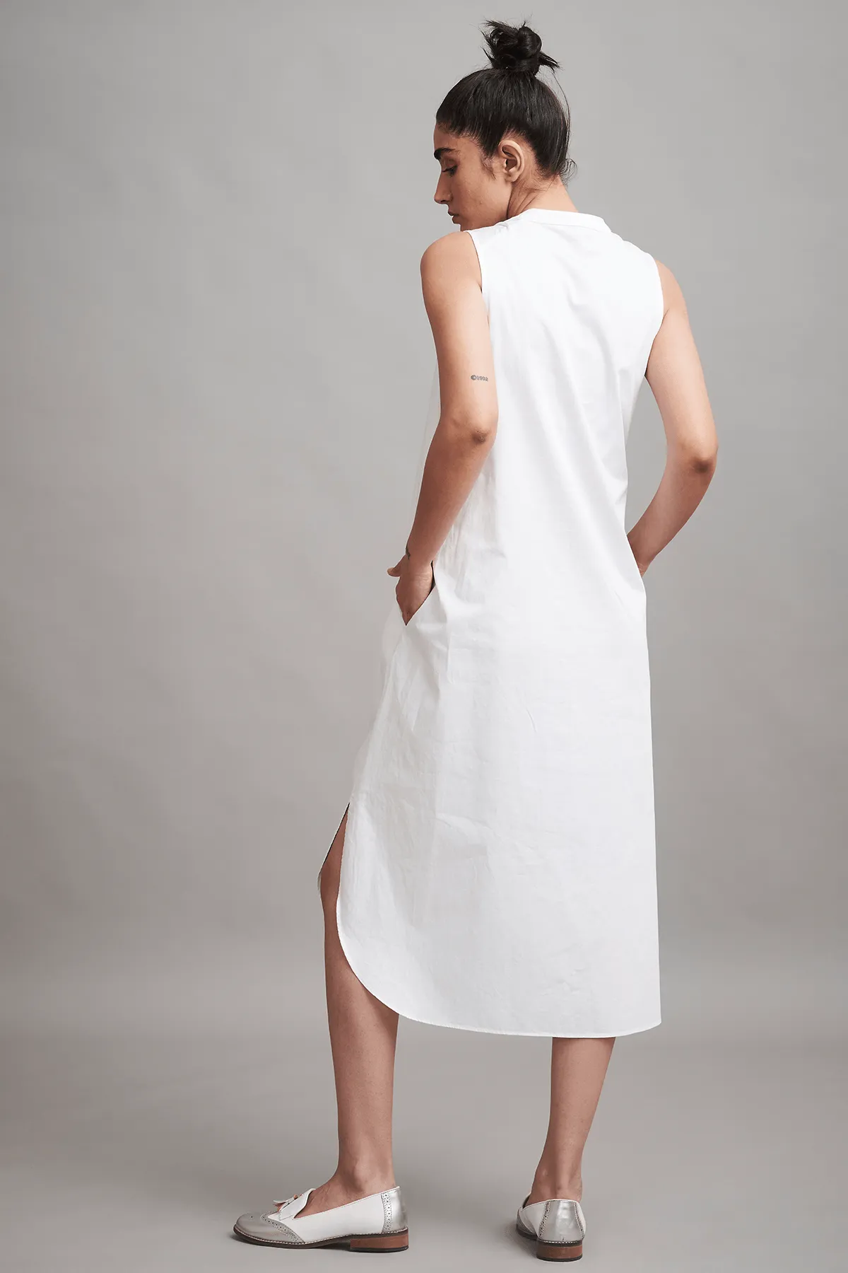Button Pleat Midi