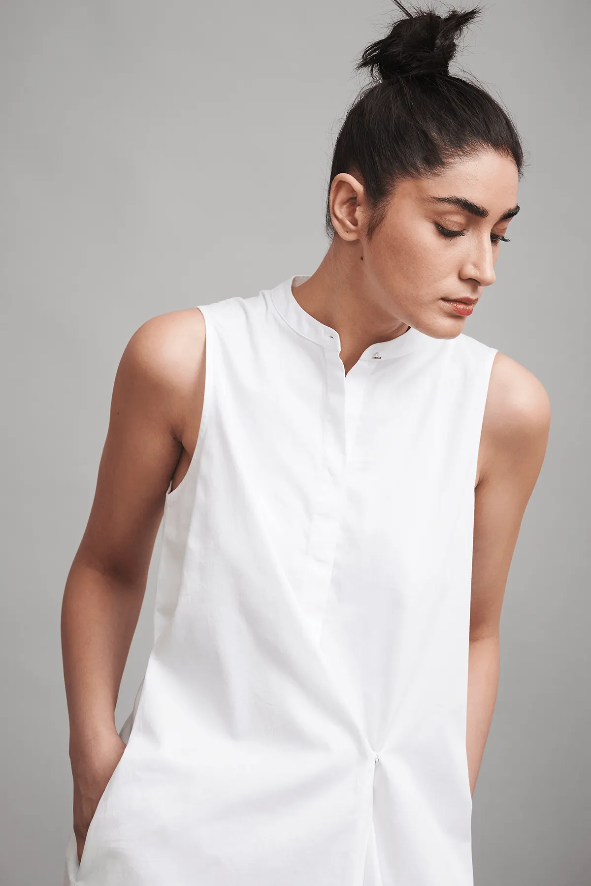 Button Pleat Midi