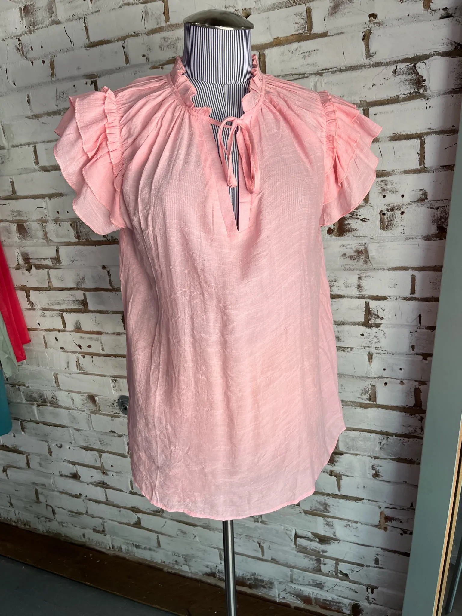 Cameron Ruffled Blouse in Pink