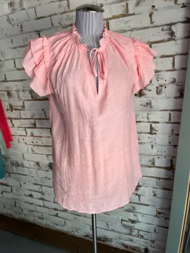 Cameron Ruffled Blouse in Pink