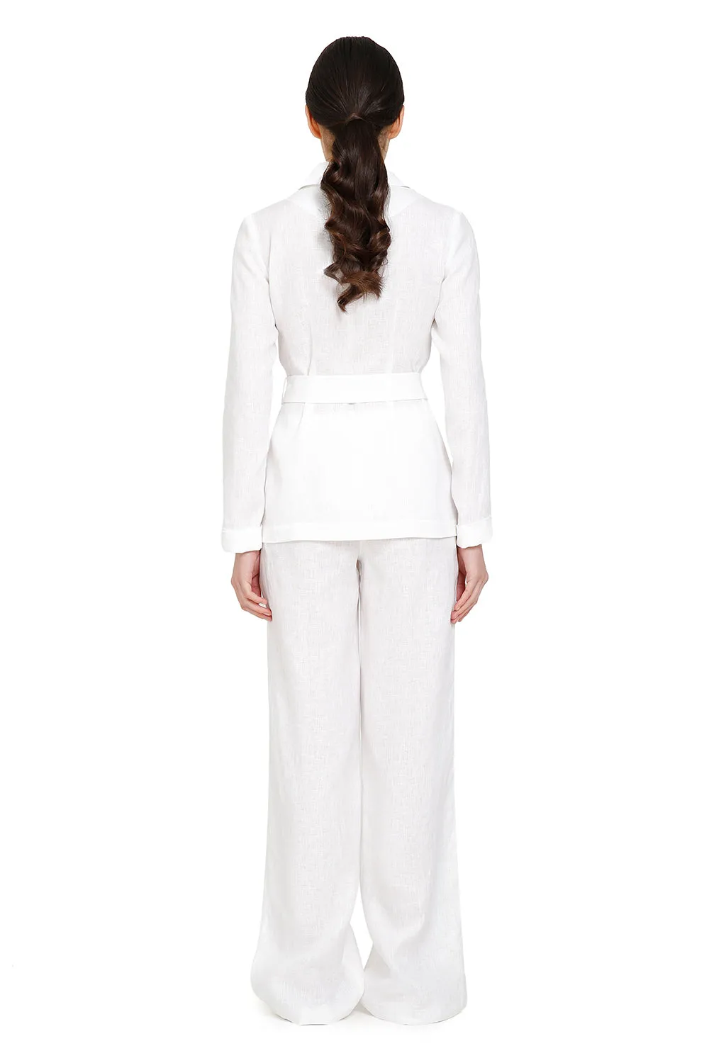Capri White Linen Set