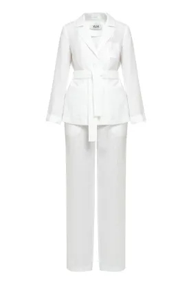 Capri White Linen Set