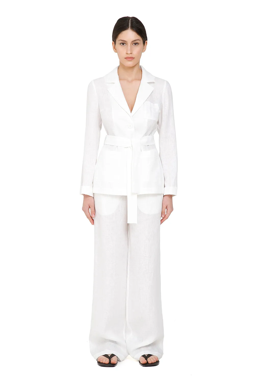 Capri White Linen Set