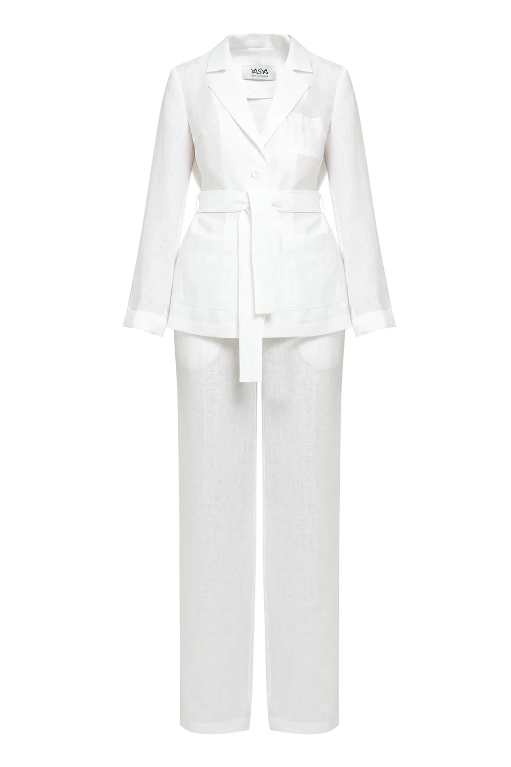 Capri White Linen Set
