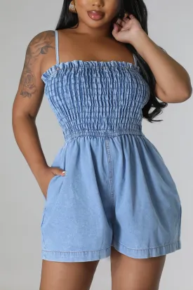 Casual Denim Romper