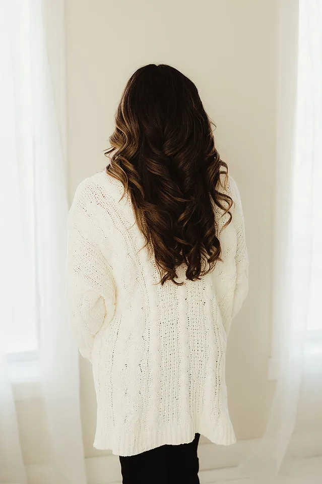 Chenille Open Front Cardigan