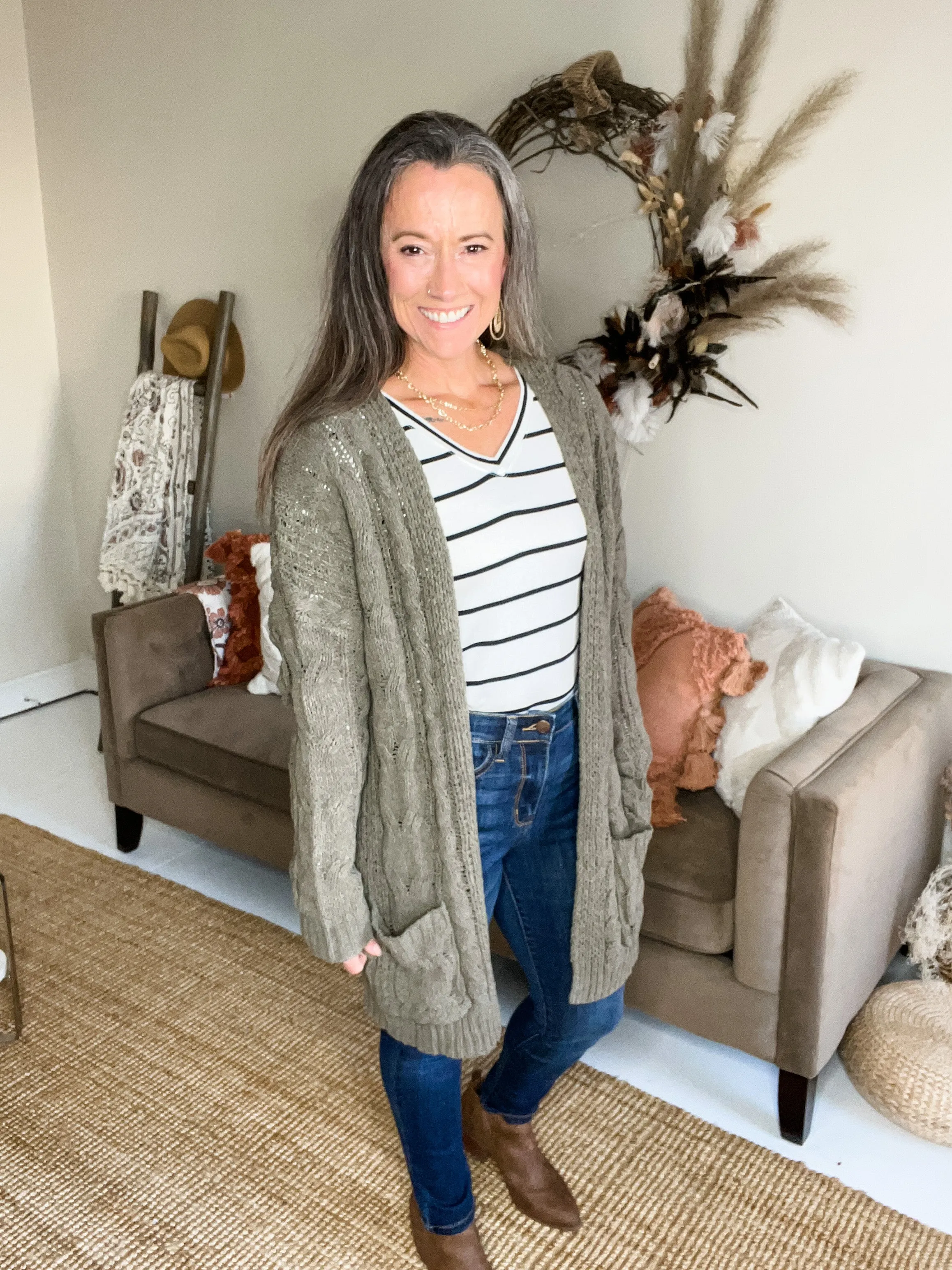Chenille Open Front Cardigan