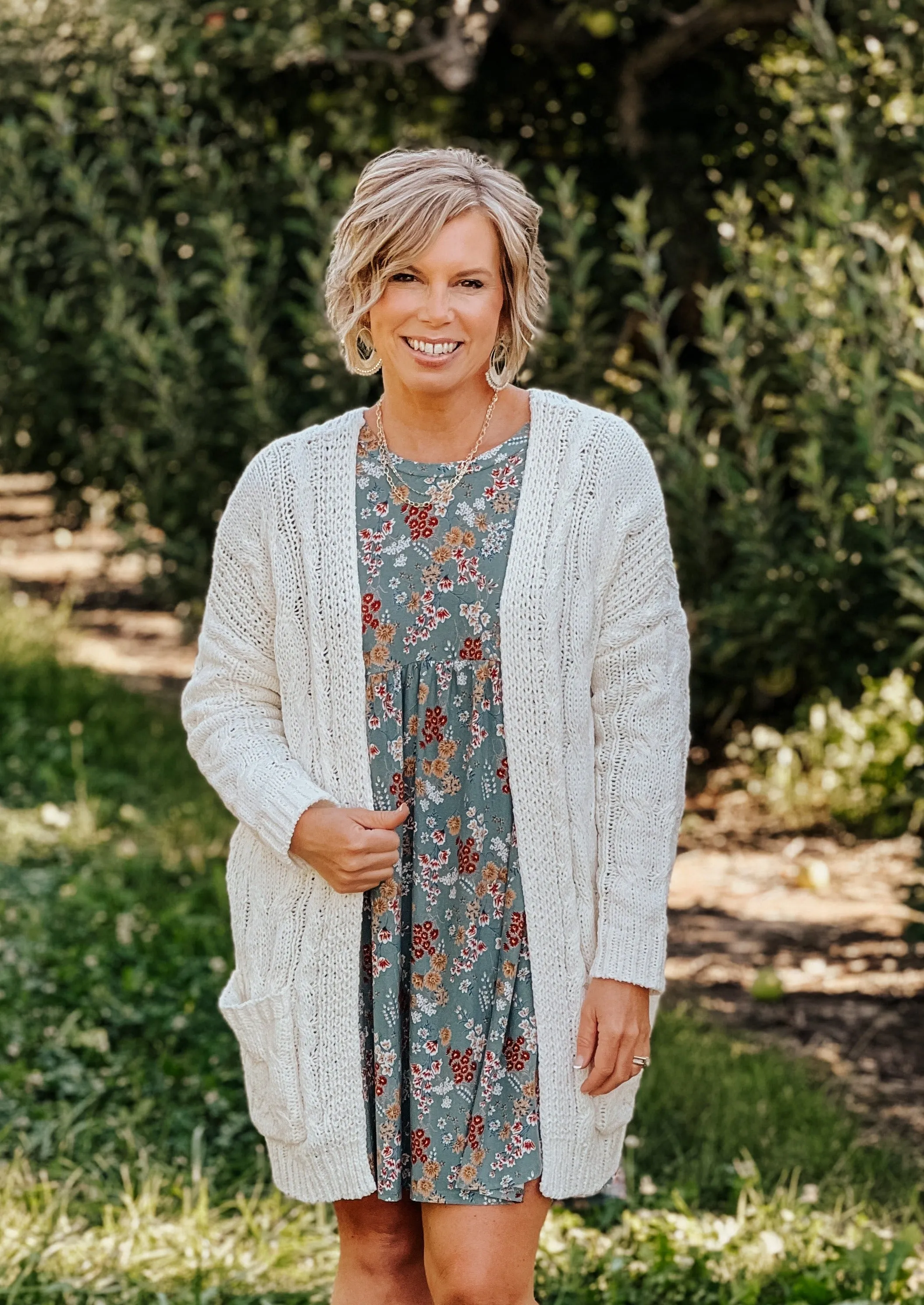 Chenille Open Front Cardigan