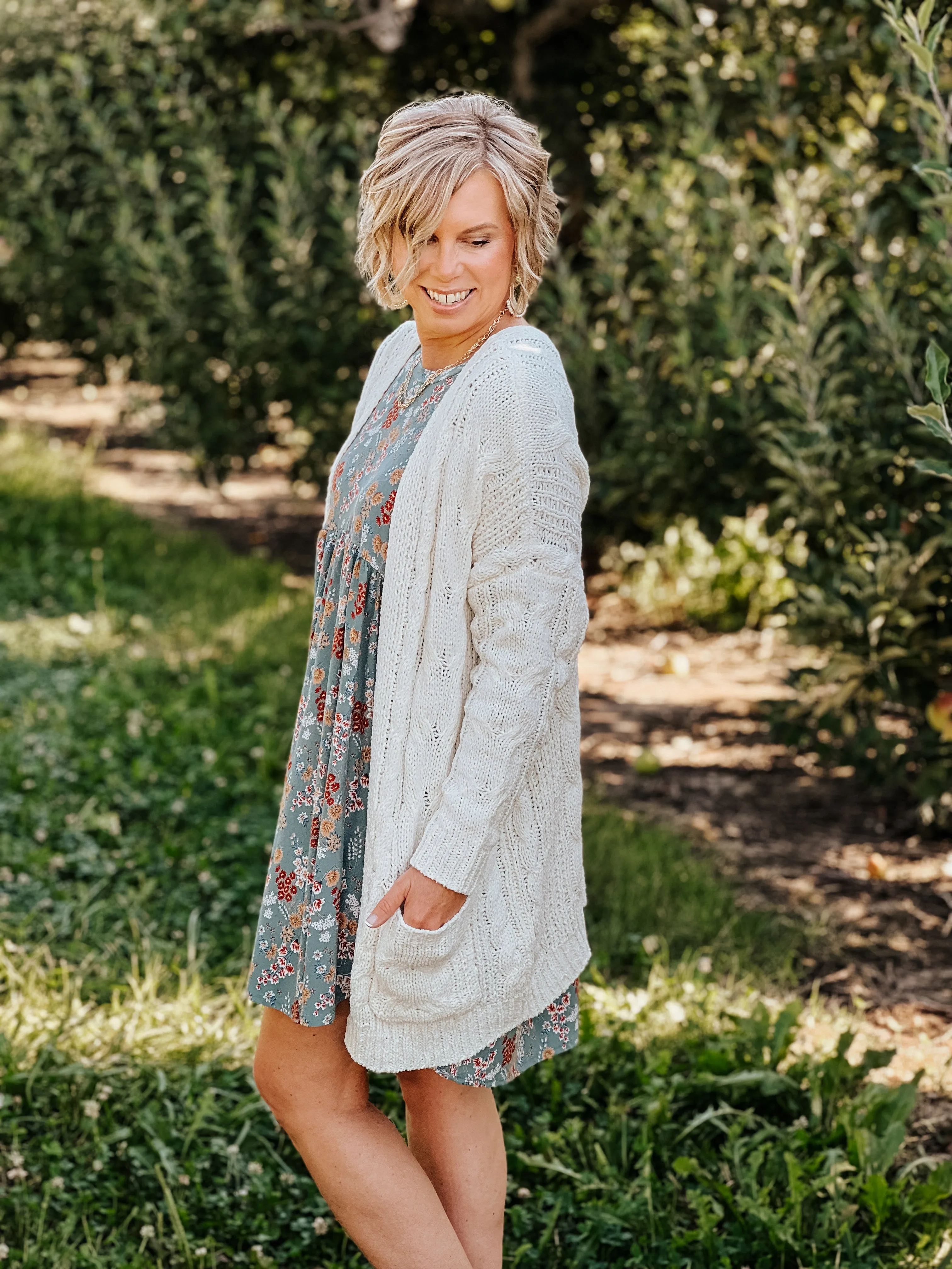 Chenille Open Front Cardigan