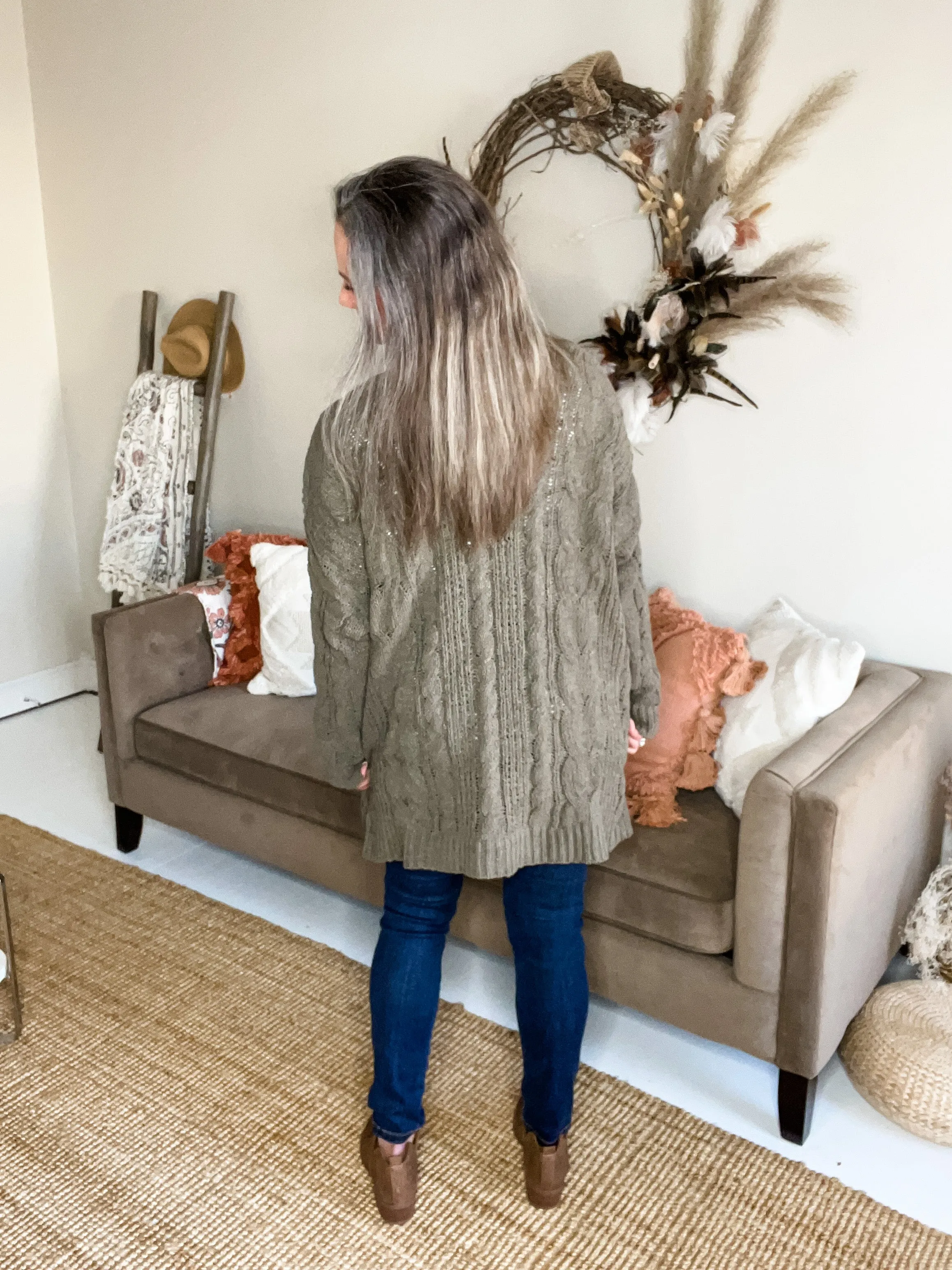 Chenille Open Front Cardigan