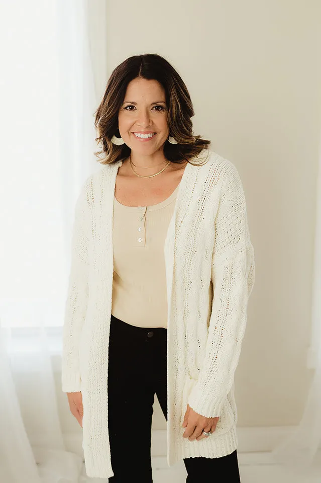 Chenille Open Front Cardigan