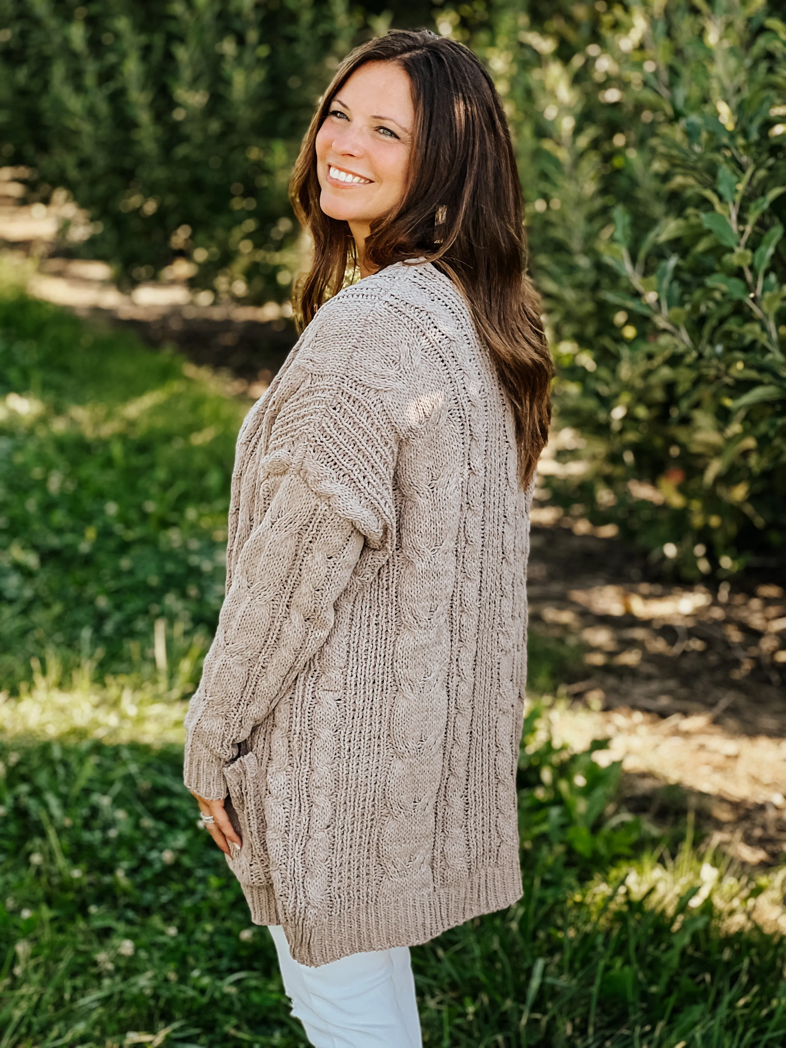 Chenille Open Front Cardigan
