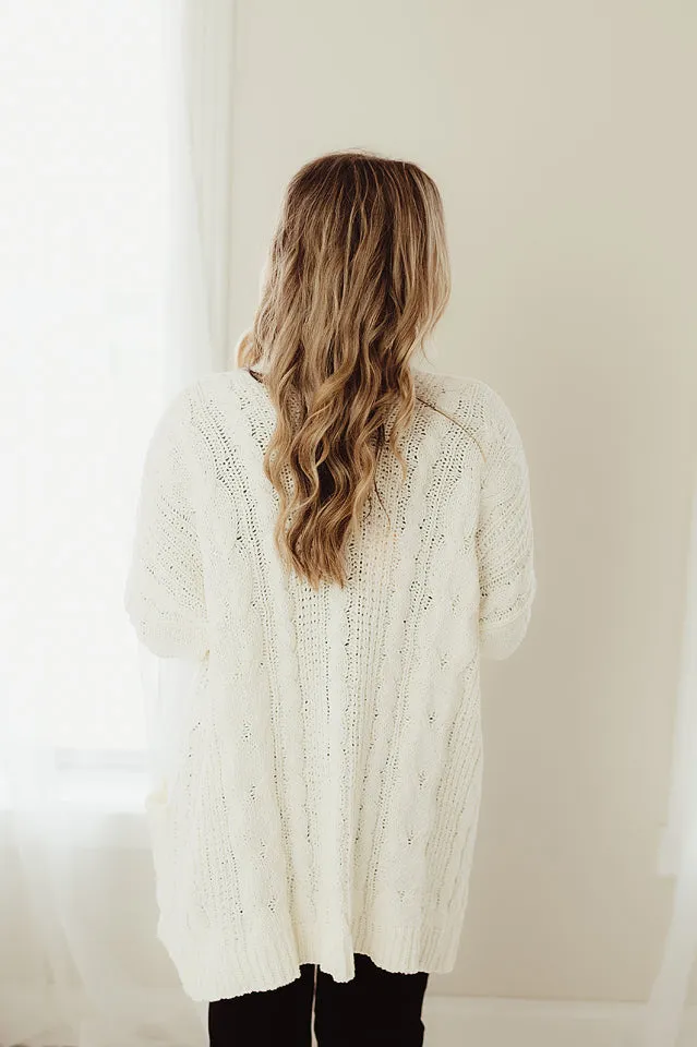 Chenille Open Front Cardigan
