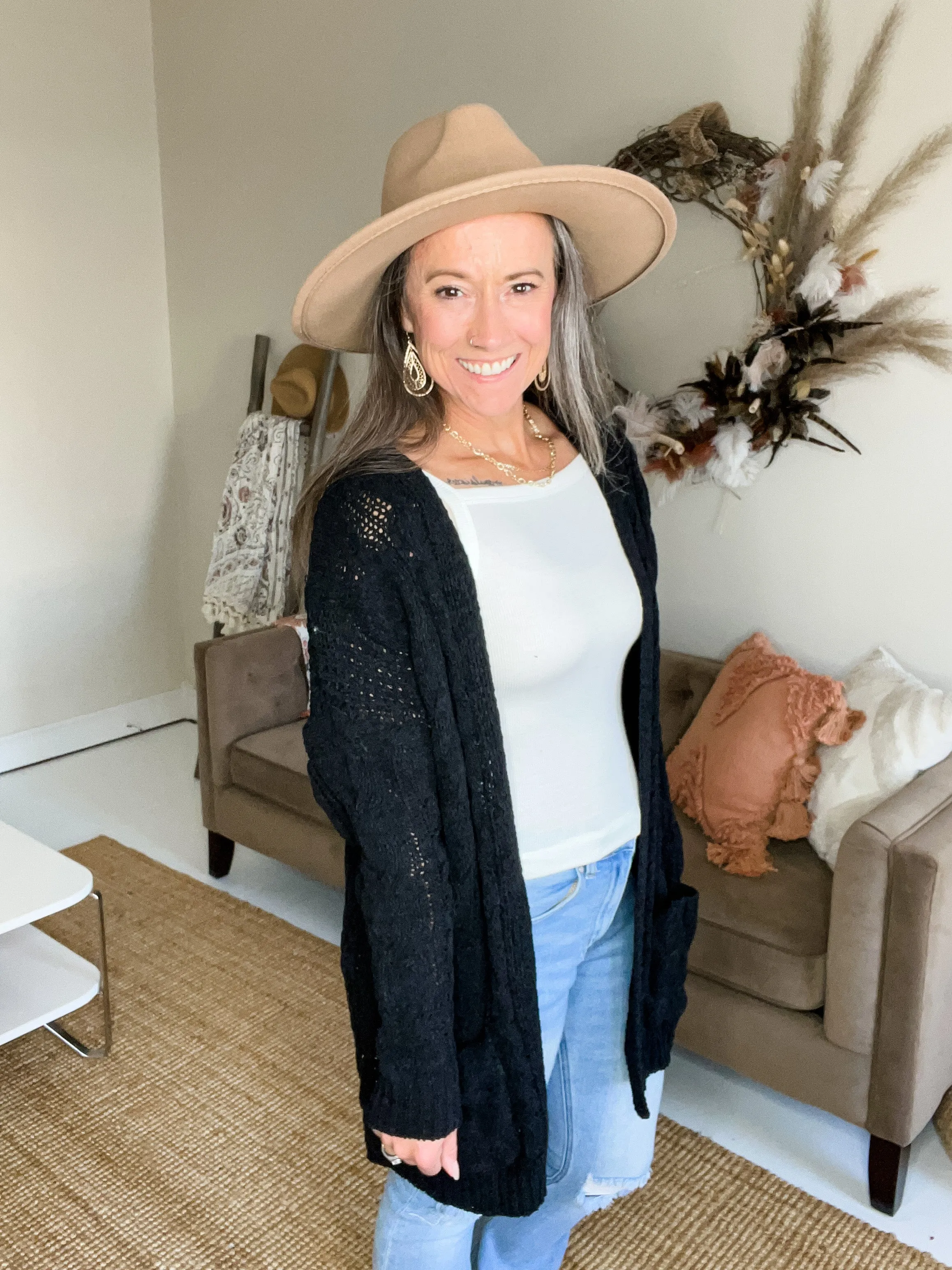 Chenille Open Front Cardigan