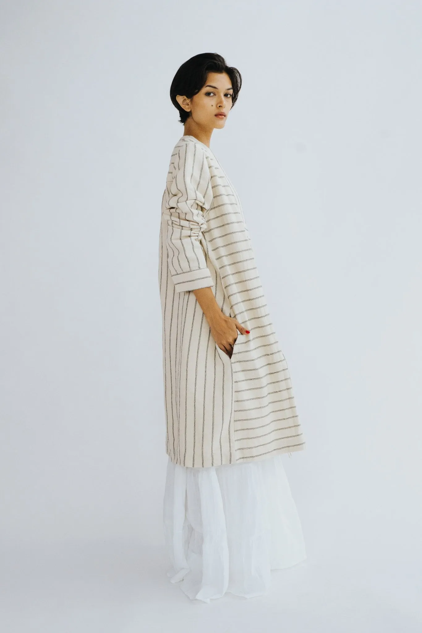 COTTON LINEN CARDIGAN KIMONO MAIKO