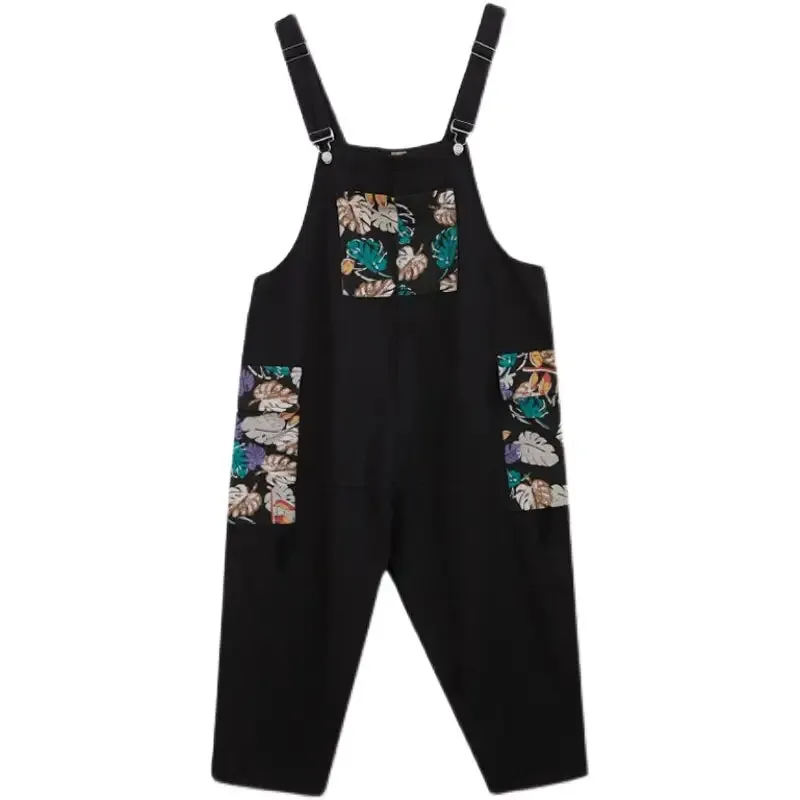 Fashion Denim Flower Rompers Suspenders