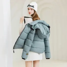 Fashion Winter Hooded Down Cotton Jacket for Women – Warm, Thick, Waterproof Long Parka Coat with Pockets – Casual Black Overcoat for Winter