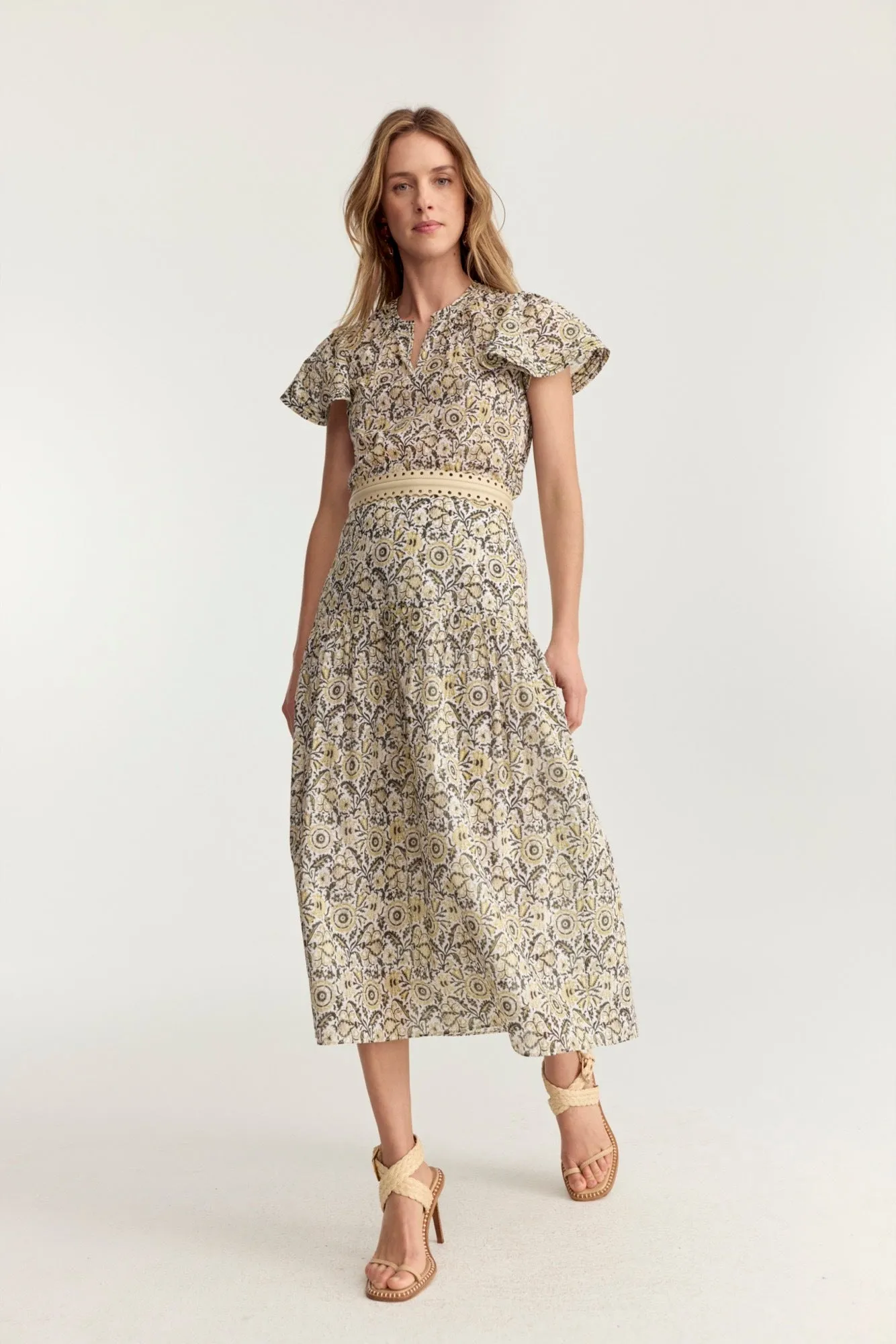 Fleur Sleeve Blouse Yellow Batik Voile - Preorder Ships Out 2/17