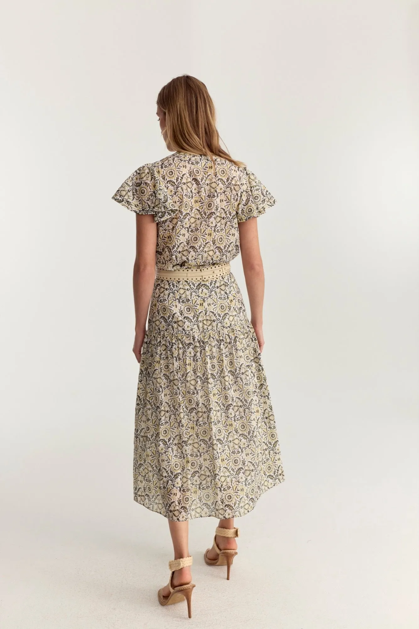 Fleur Sleeve Blouse Yellow Batik Voile - Preorder Ships Out 2/17