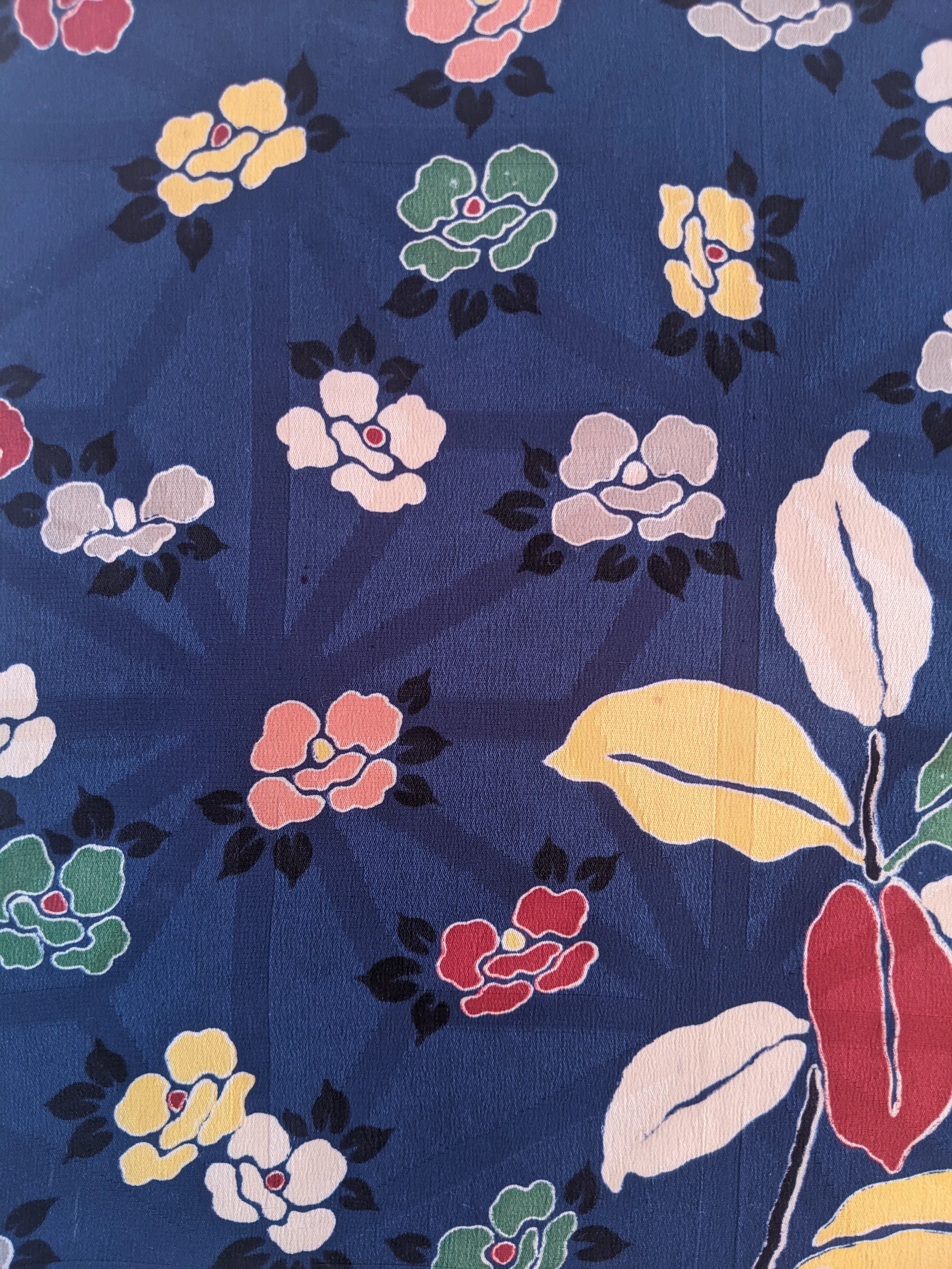 Floral dark blue wall art