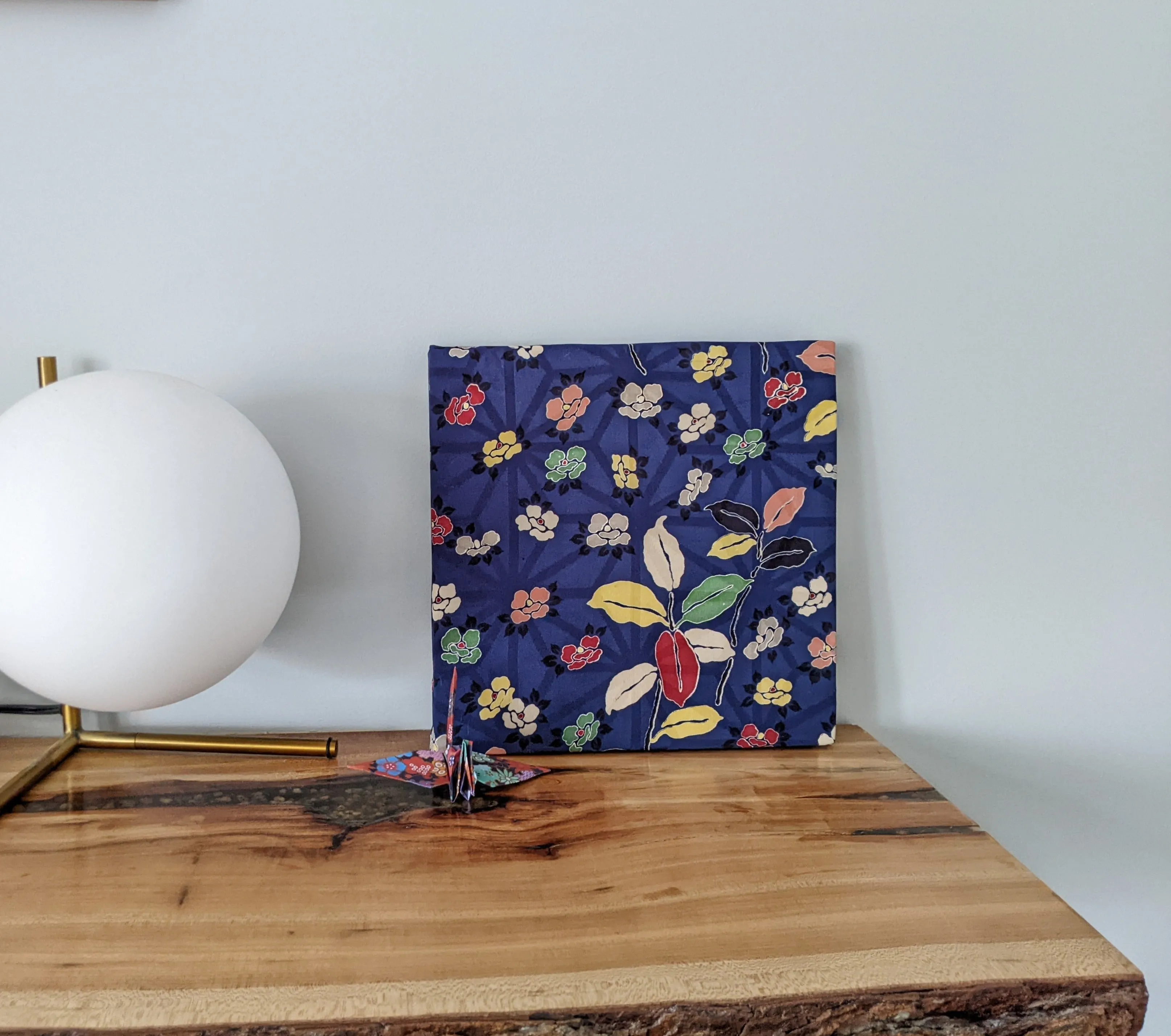 Floral dark blue wall art