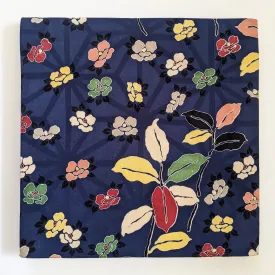 Floral dark blue wall art