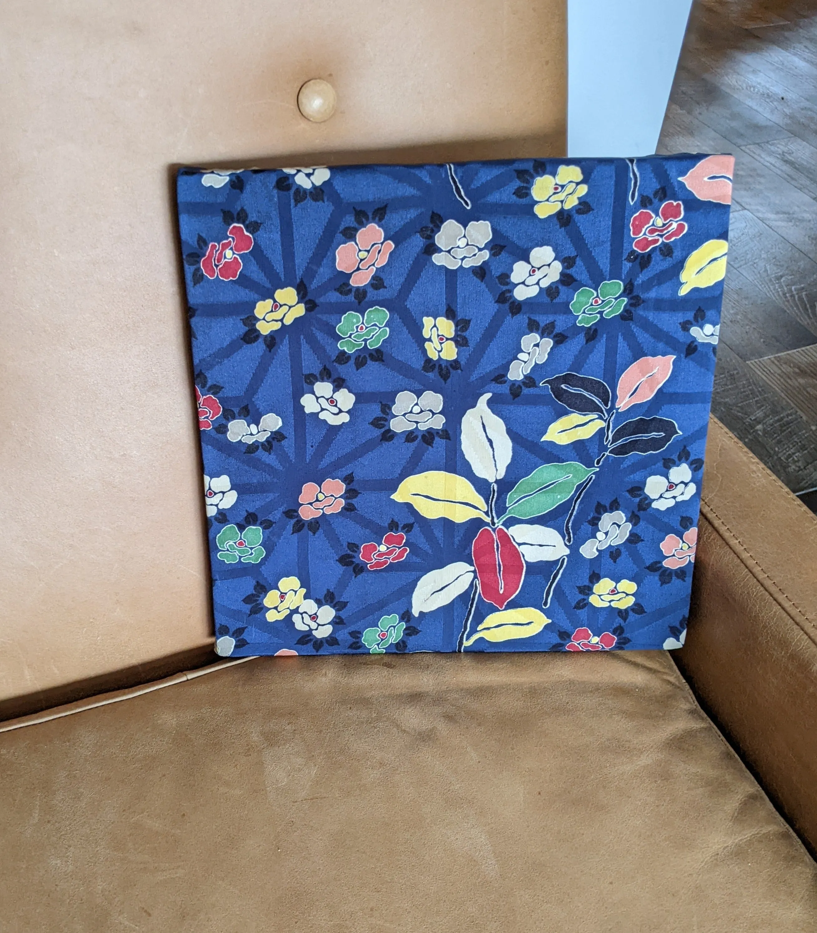 Floral dark blue wall art