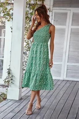 Floral One Shoulder Dress