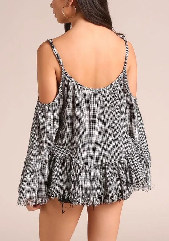 Gingham Fringe Tunic