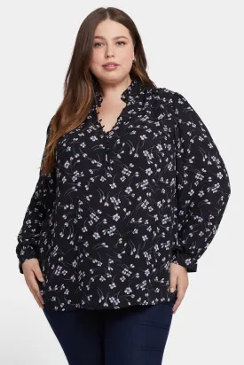 Hannah Blouse In Plus Size - Cascade Petals