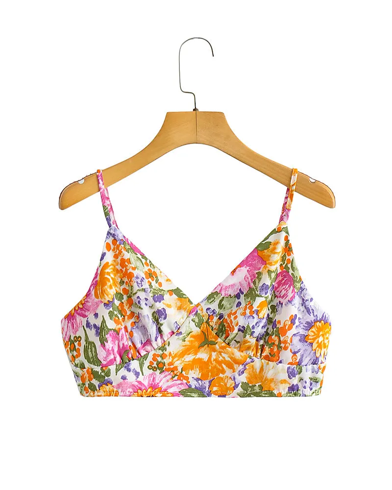 Jojo Floral Ruffled V-Neck Two-Piece Dress