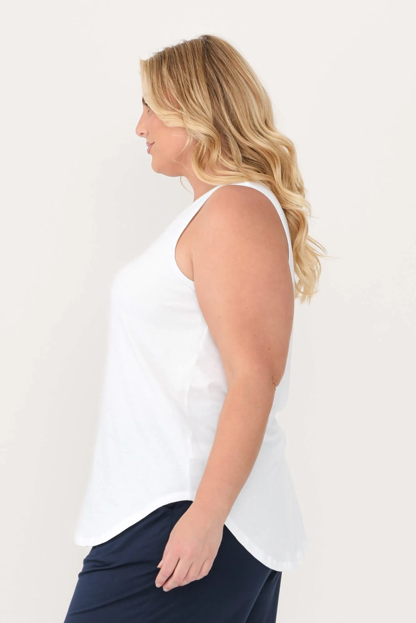 Keira White Cotton Tank