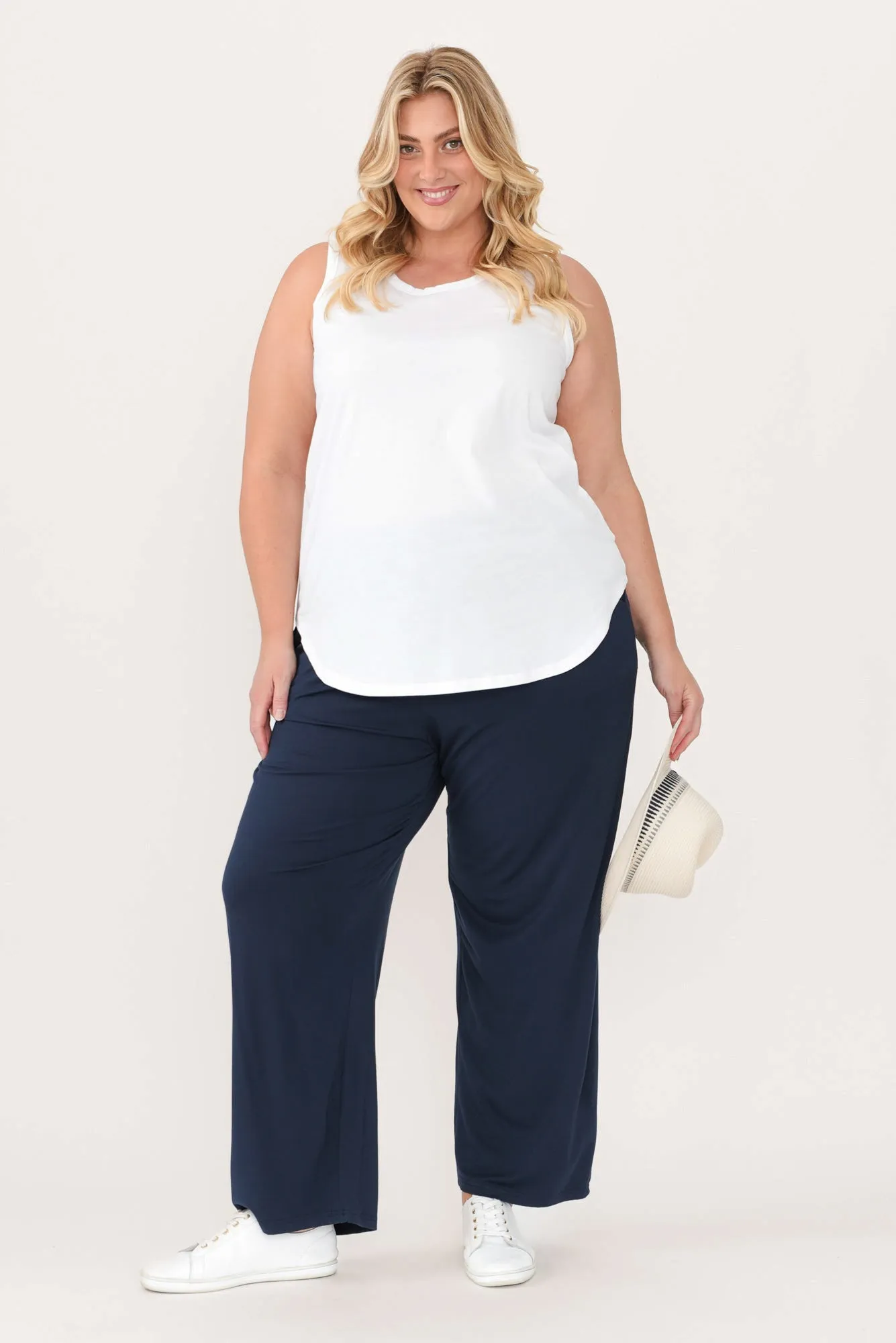 Keira White Cotton Tank